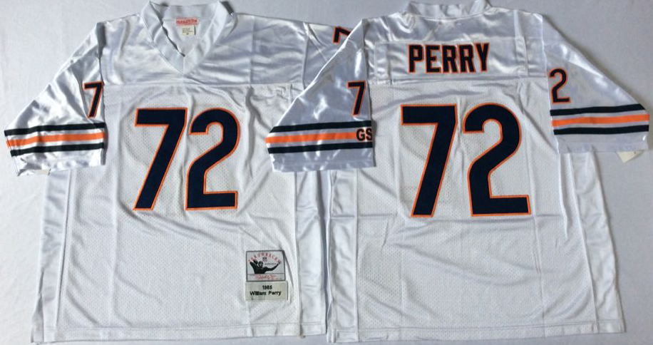Men NFL Chicago Bears #72 Perry white Mitchell Ness jerseys